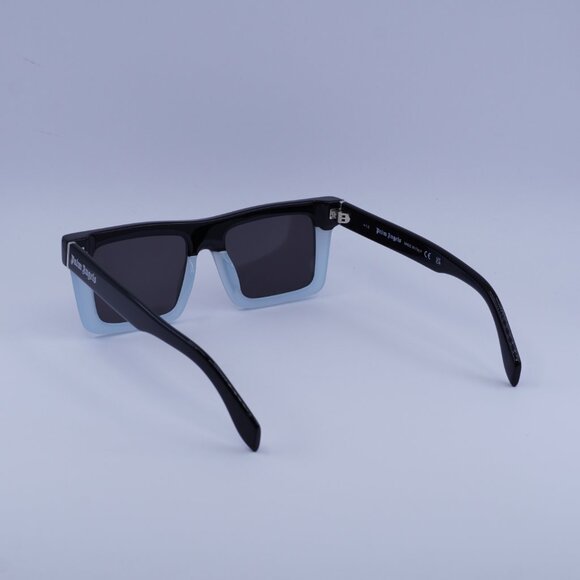 Palm Angels PERI109 NAPA 4007 Sunglasses Black/Blue Square Frame, Grey Lenses - Picture 5 of 9